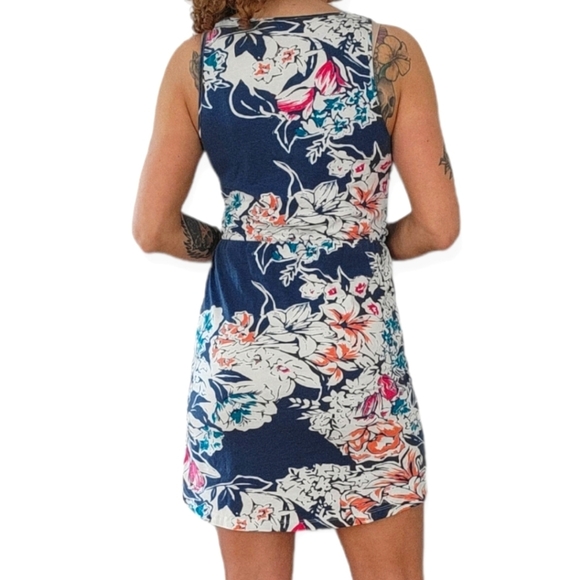 Lucky Brand Floral Dress Size Small White Blue - Picture 3 of 4